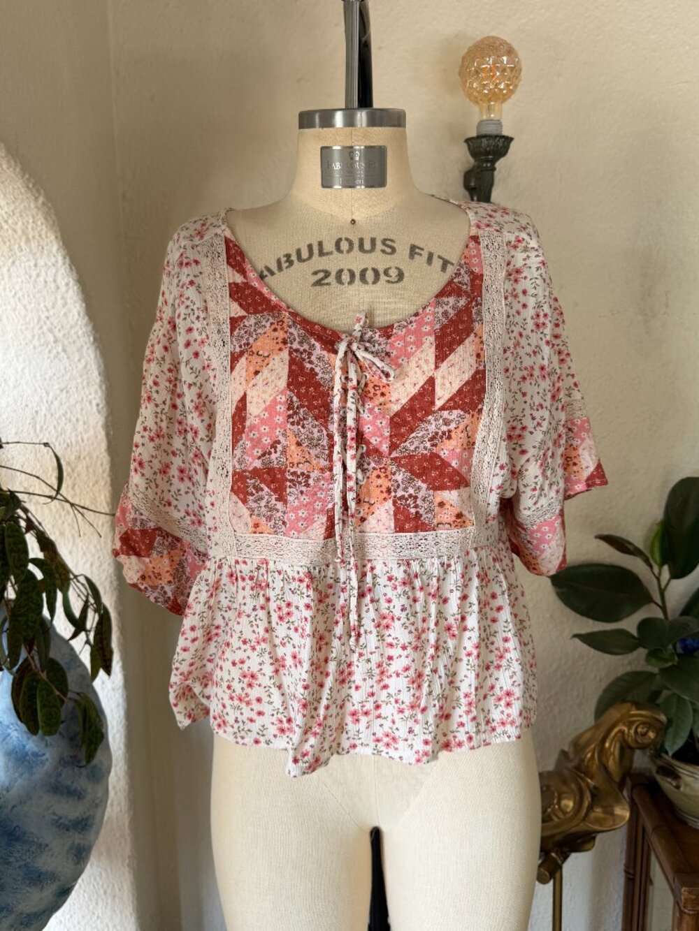 American Eagle Outfitters Boho Short Sleeve Top